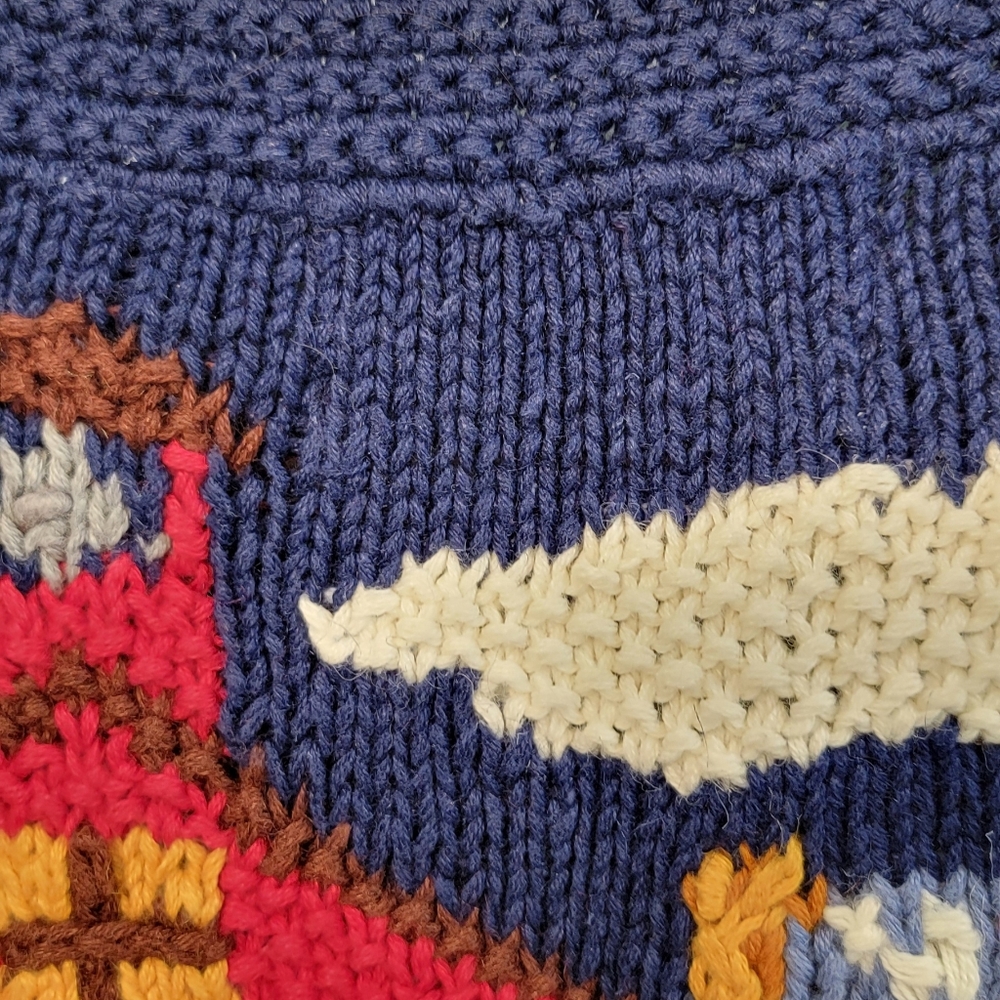 Vintage Northern Isles Hand Knit Freedom USA Prairie Land Sweater Cardigan Small - Picture 4 of 16